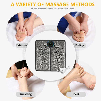 Rechargeable Electric Foot Massager Mat with EMS Therapy