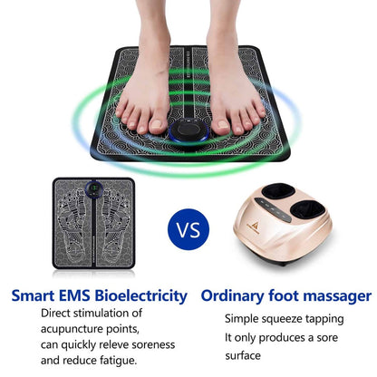 Rechargeable Electric Foot Massager Mat with EMS Therapy