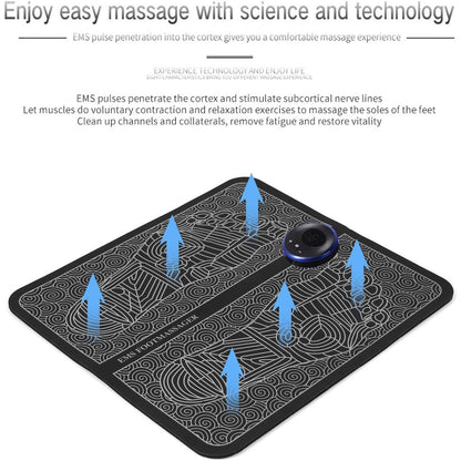 Rechargeable Electric Foot Massager Mat with EMS Therapy