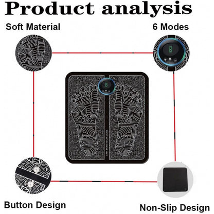 Rechargeable Electric Foot Massager Mat with EMS Therapy